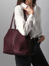 Schoudertas Cabas Leder Vanessa bruno Rood cabas 29V40874-vue-porte